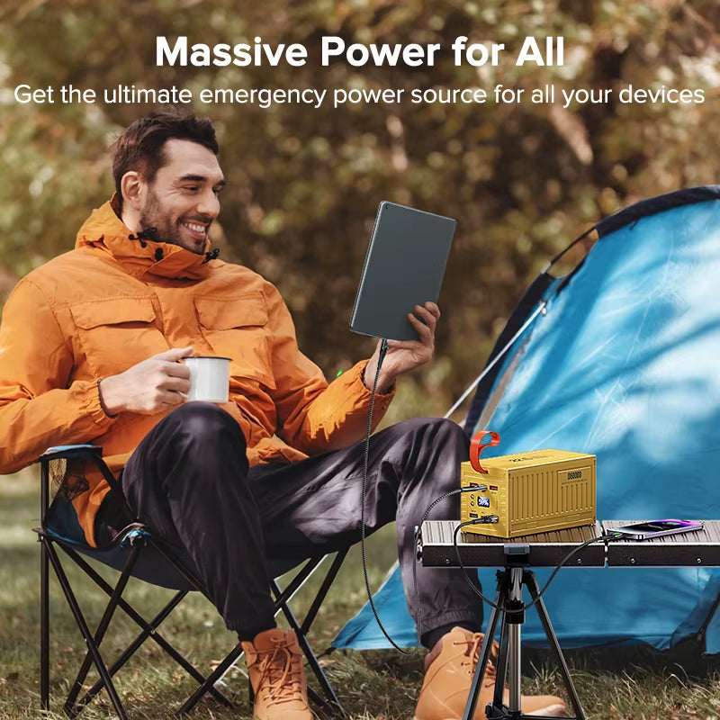 60000Mah Power Bank 22.5W PD QC 3.0 Charger Powerbank Large Battery Capacity Power Station Fast Charging for Iphone Xiaomi